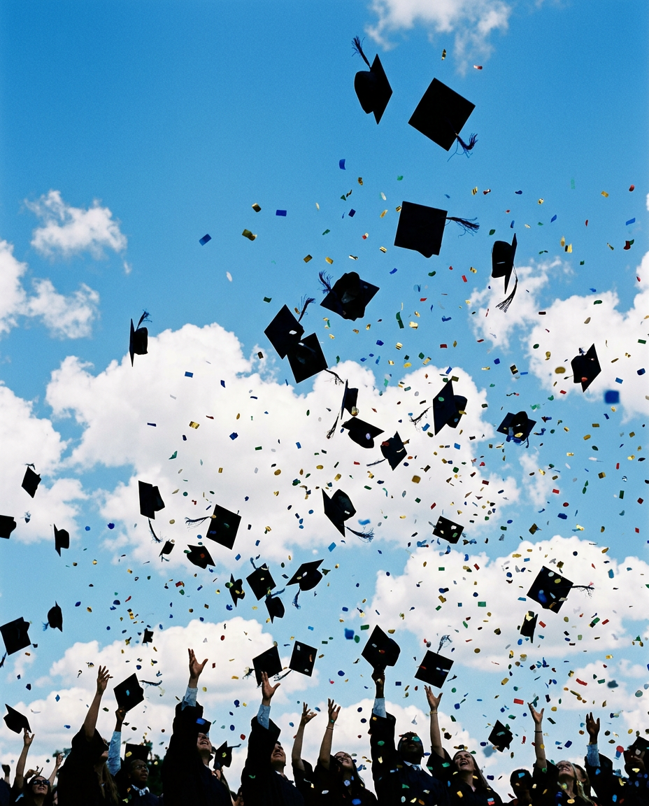 Cap Toss - graduation card invitation design preview
