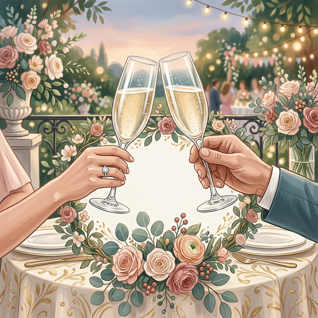 Engagement Toast - engagement card invitation design preview