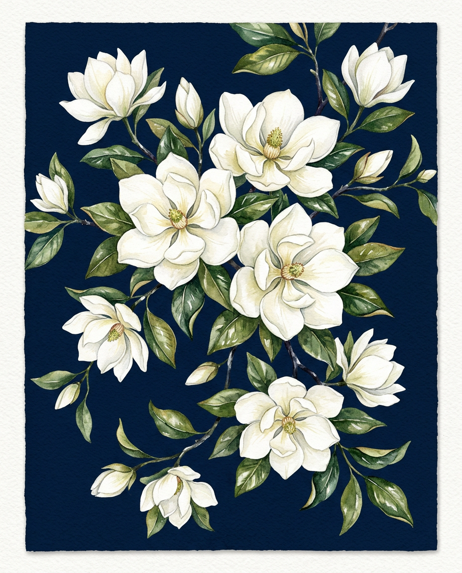 Midnight Bloom - birthday card invitation design preview