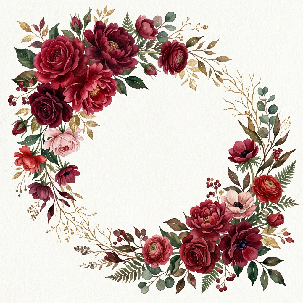 Crimson Bloom - wedding card invitation design preview