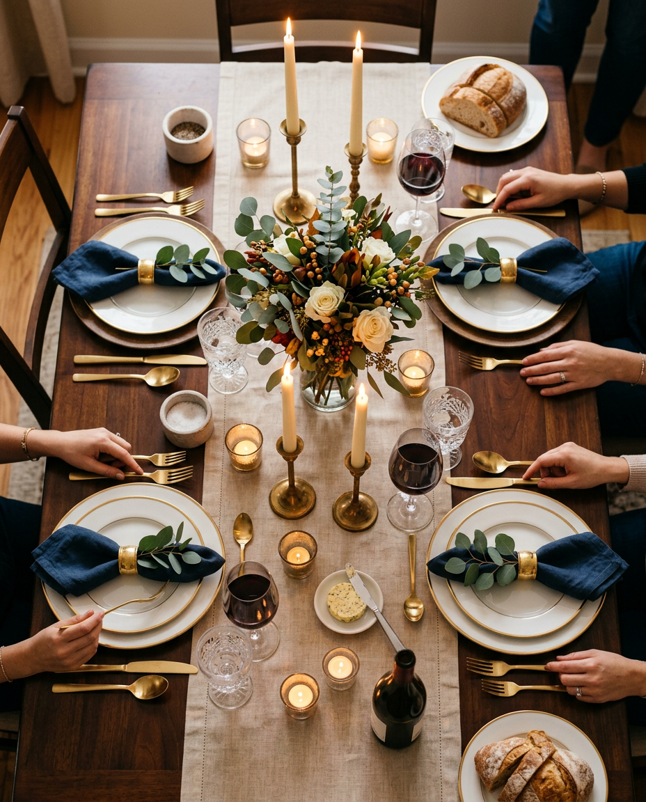 Table Set - dinner party flyer invitation design preview