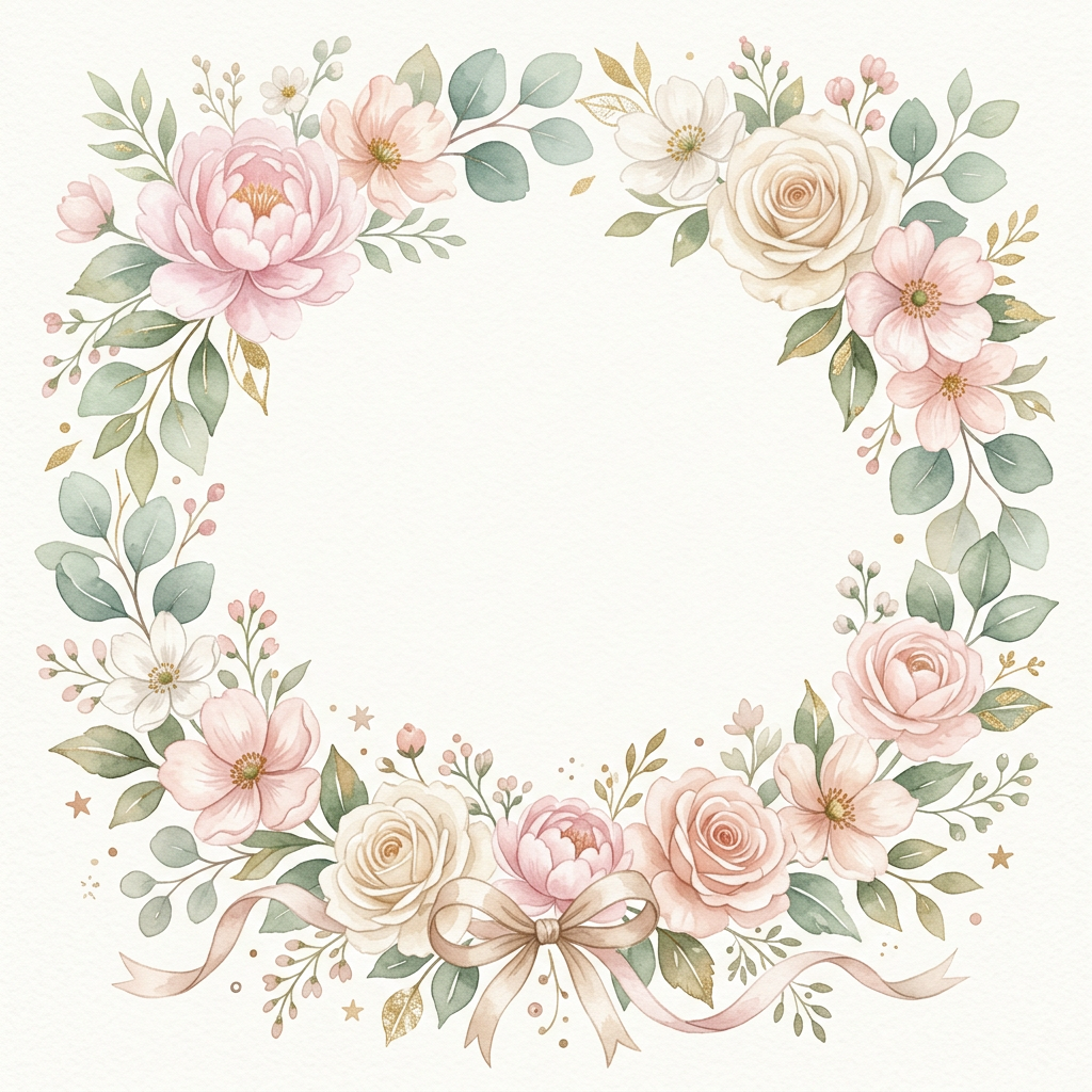 Soft Bloom - baby card invitation design preview