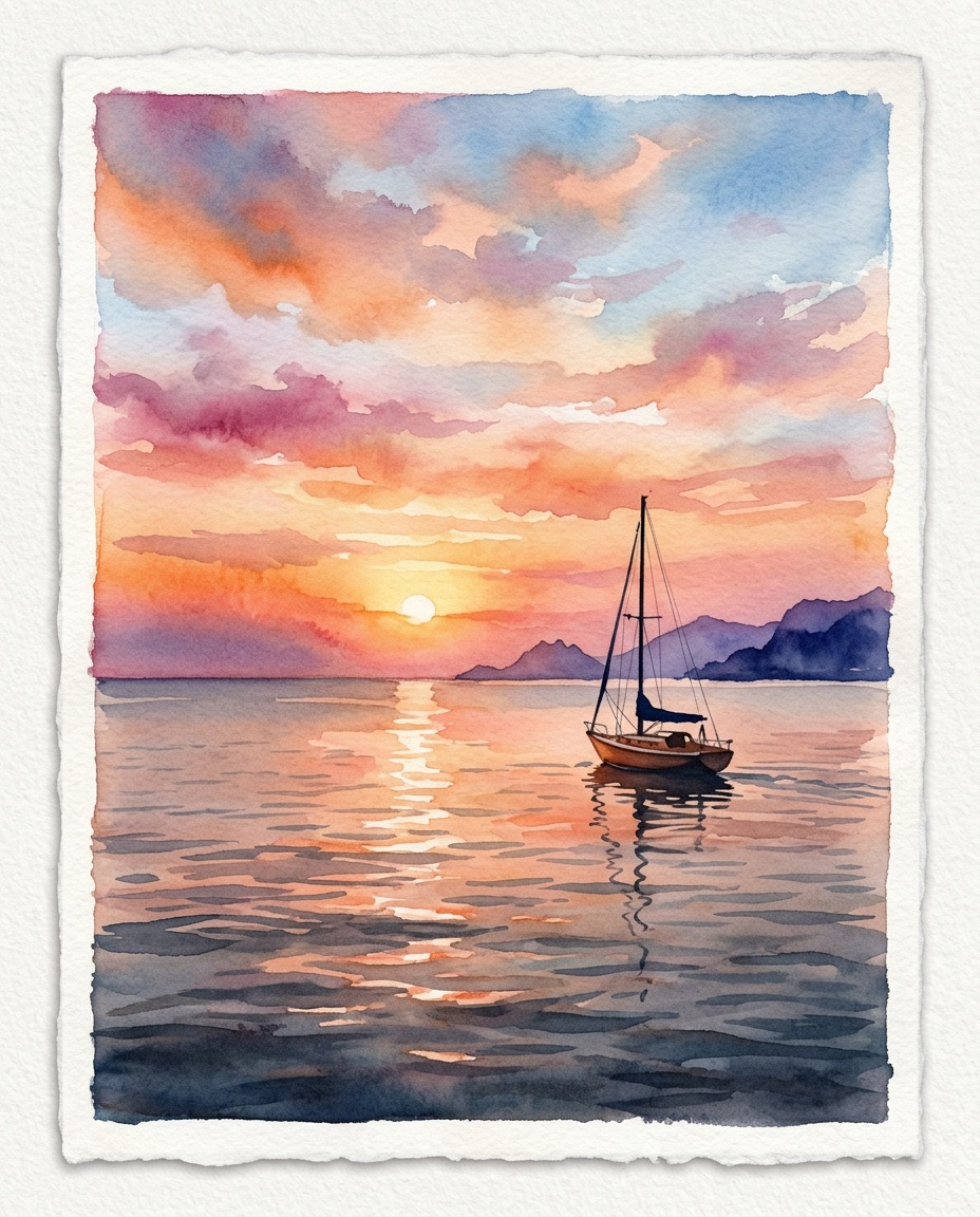 Golden Sunset - retirement card invitation design preview
