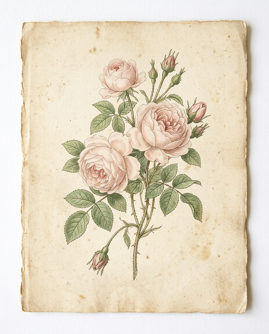 Vintage Rose - wedding card invitation design preview