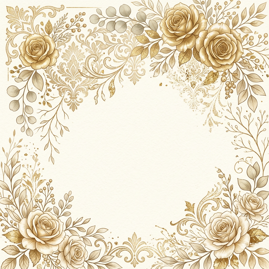 Ivory & Gold - wedding card invitation design preview