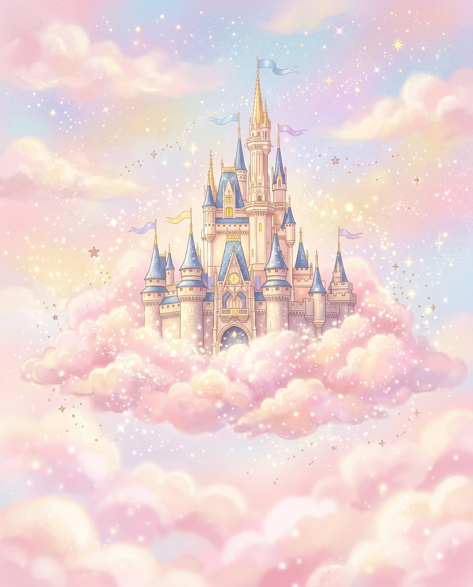 Magic Castle - kids birthday card invitation design preview