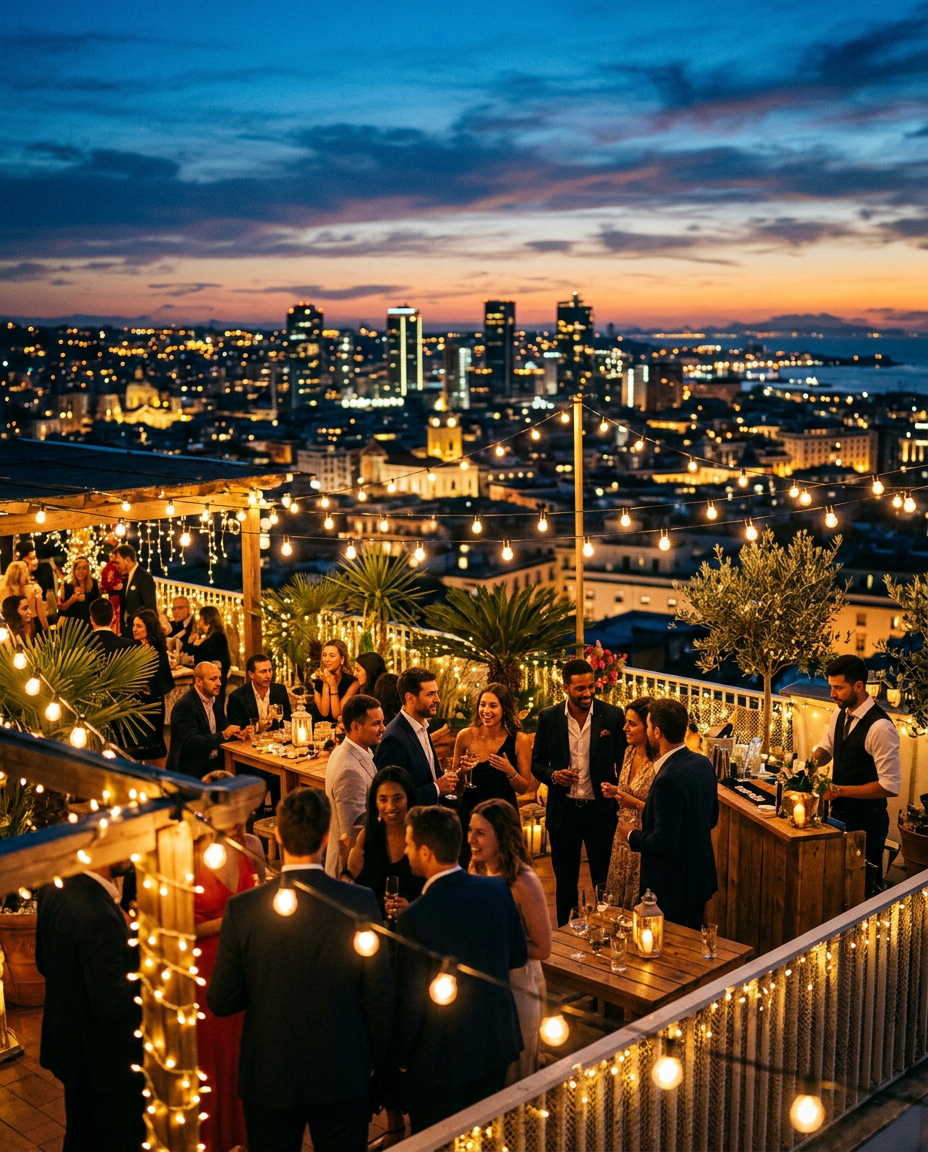 Rooftop Vibes - party flyer invitation design preview