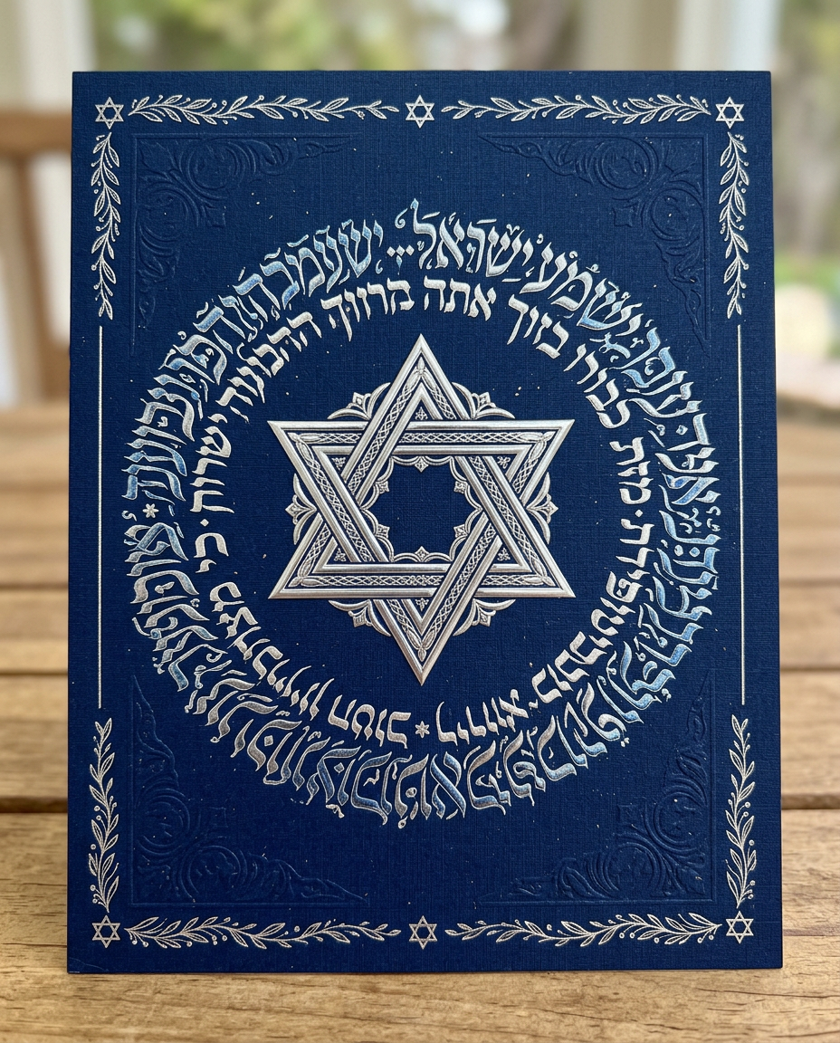 Star of Silver - bar mitzvah card invitation design preview