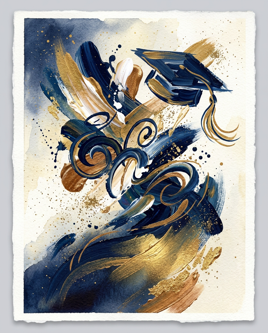Class Colors - graduation card invitation design preview