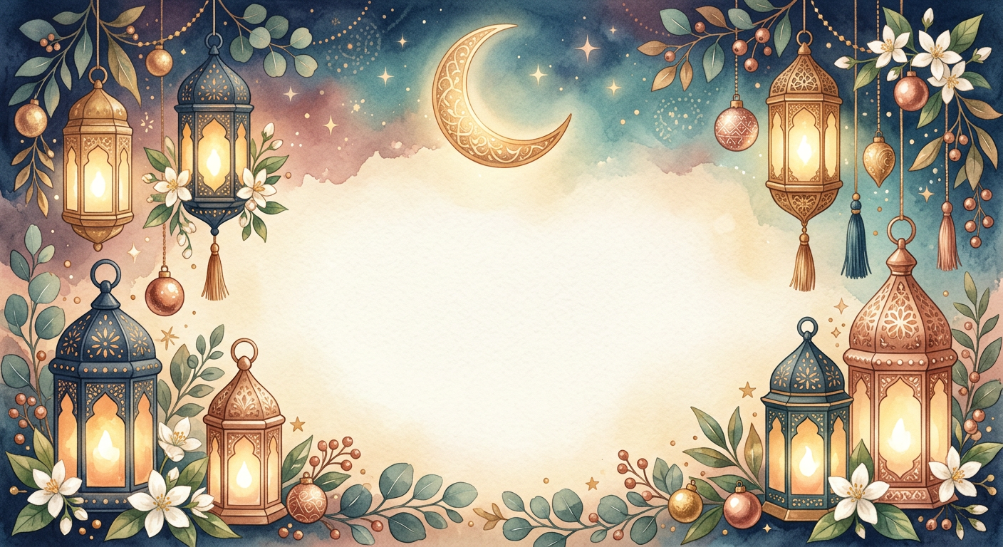 Eid Crescent - eid greeting invitation design preview