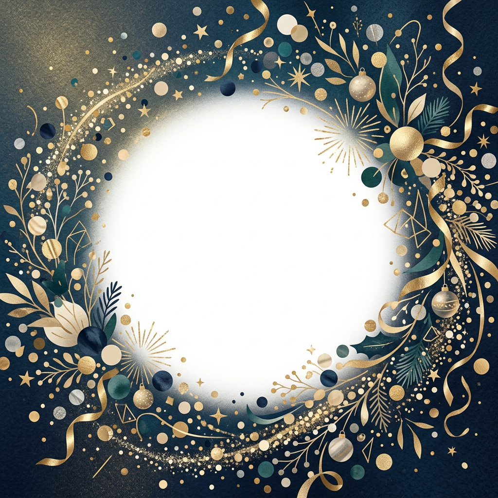 New Year Confetti - new year card invitation design preview