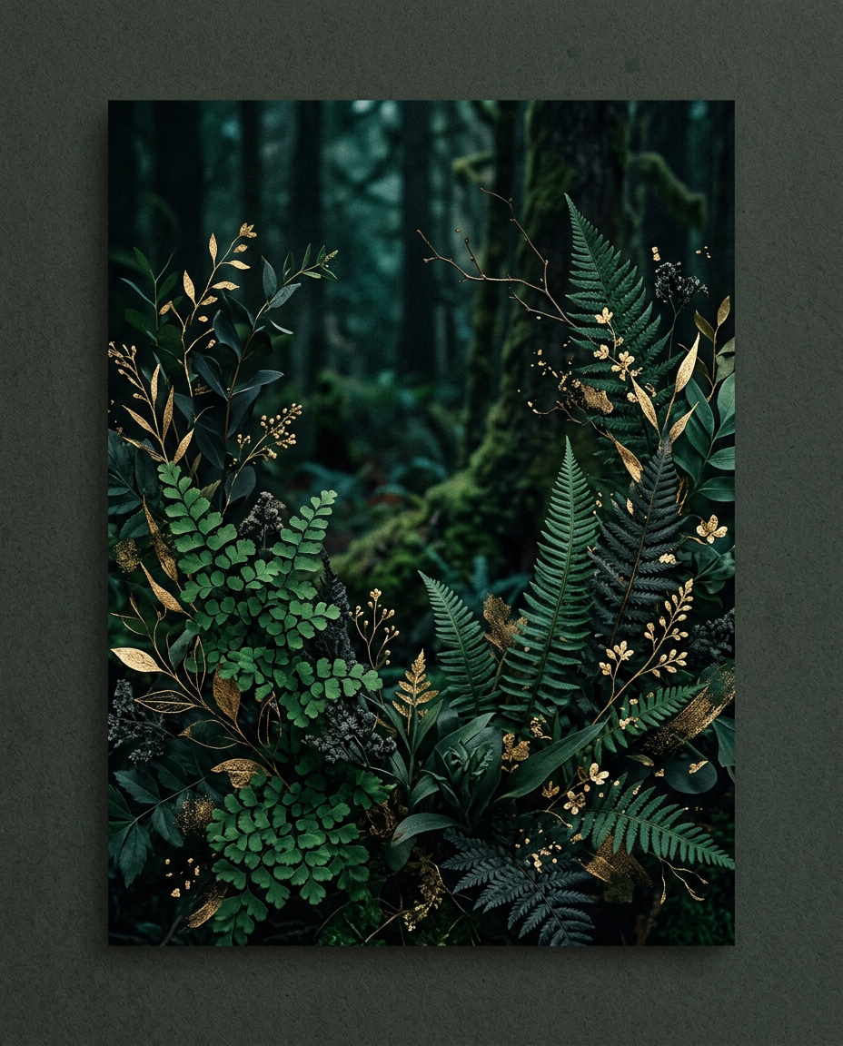 Emerald Forest - wedding card invitation design preview